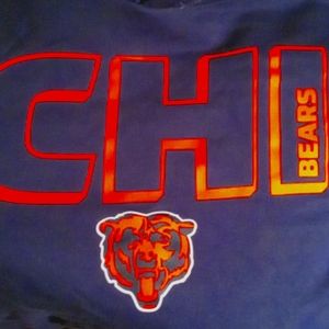 Blue & orange Chicago Bears Fanatics unisex large hoodie.